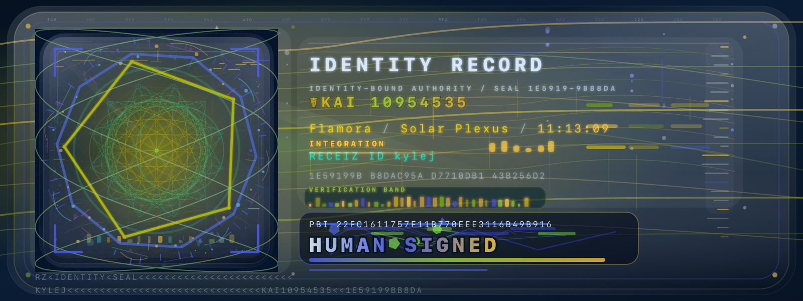 Signed Identity Record kylej artwork