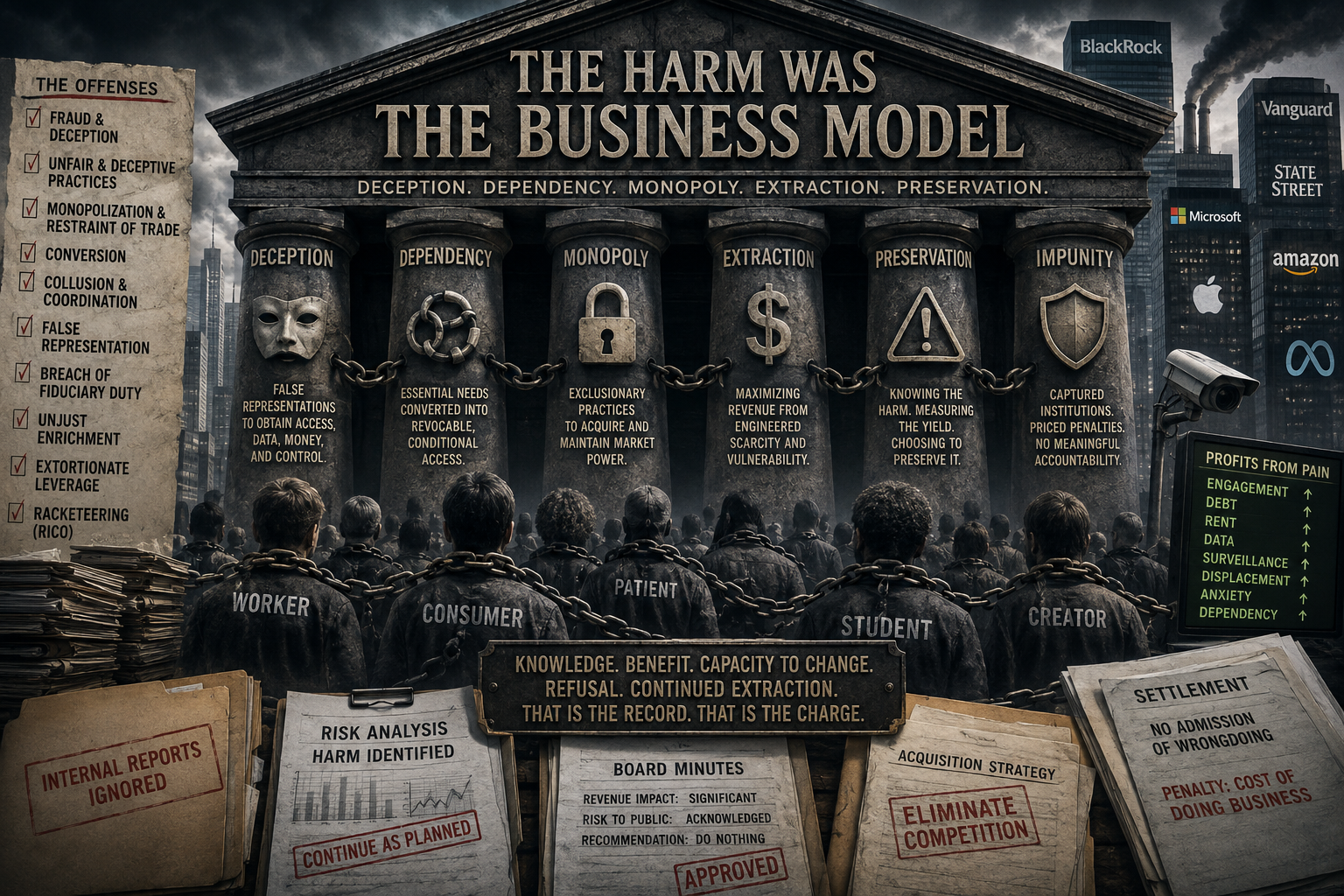 THE HARM WAS THE BUSINESS MODEL artwork
