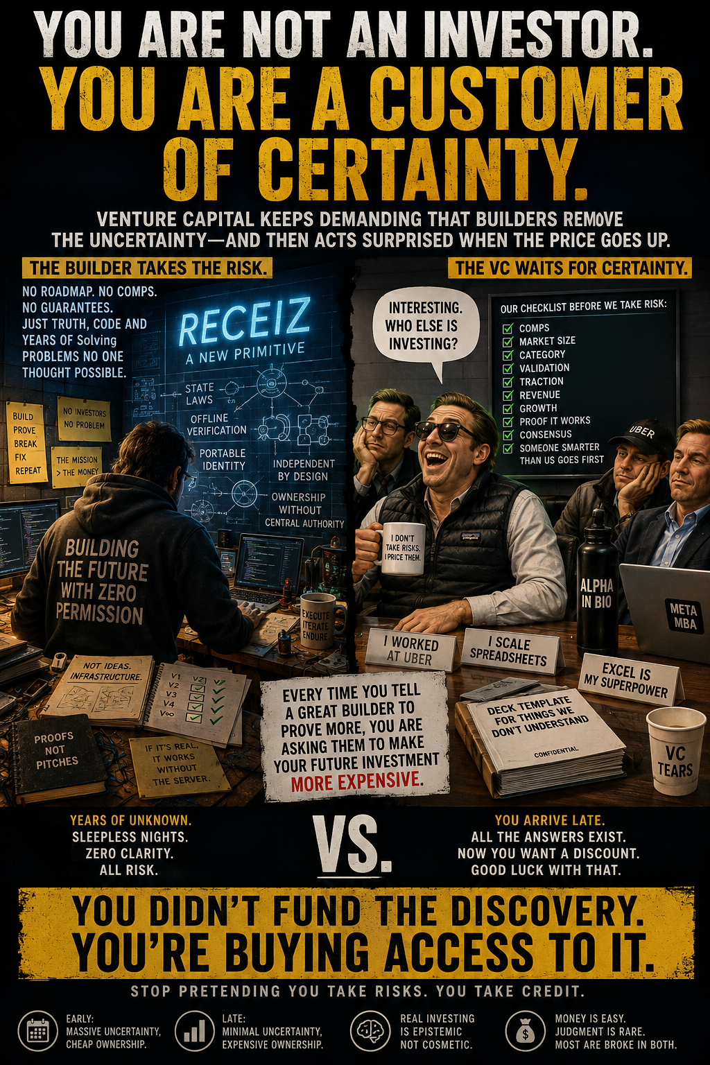 YOU ARE NOT AN INVESTOR. YOU ARE A CUSTOMER OF CERTAINTY. artwork
